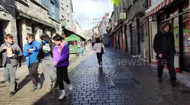 Locals roam Irish city centre hours before Level 5 lockdown comes into force