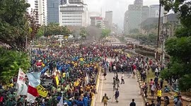Demonstration against Omnibus Law in Jakarta, Indonesia