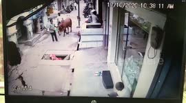 Man gets attacked by a bull in southern India