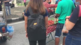 Thai street food vendors converge on protest sites to sell snacks