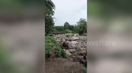 Terrifying moment residents flee as Tropical Storm Saudel causes landslide in Philippines
