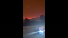 Sky glows red as East Troublesome Fire flares up in Colorado