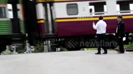 Driver speeds in front of oncoming train at same spot 18 people were killed in horror crash days earlier