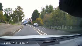 Miraculous escape - a Toyota Yaris driver uses one of his 9 lives