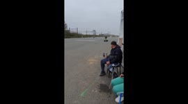 French biker loses control of her quadbike and faceplants