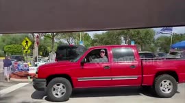 Florida Democratic poll workers verbally abused by man in pick-up truck