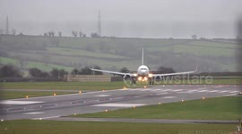 Bumpy landings at Bristol airport as gales blast UK