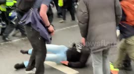 Scuffles as police move to disperse anti-Lockdown demonstrators in central London