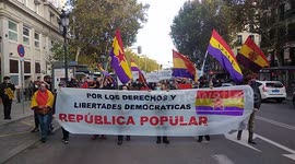 Manifestacion por la tercera republica en Madrid, España