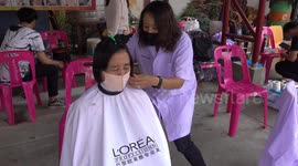 Free haircuts in Chiang Mai, Thailand during the Covid - 19 pandemic