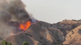 Extreme fire behavior ahead of the Blue Ridge Fire in California