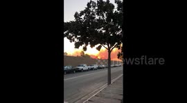 US: Fiery Sunrise In Southern California Due To Smoke From Silverado Fire