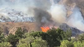 The Blue Ridge Fire consumes a hillside in seconds
