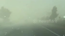 US: Santa Ana Winds Batter Southern California, Causing Low Visibility On Highway