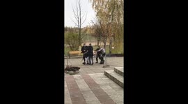 Two men in masks detain a student of Minsk State Linguistic College for taking part in anti-government action