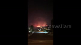 Santiago Canyon in flames as Silverado Fire spreads on Monday night
