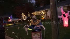 Spook-tacular Halloween decorations liven up a Maryland neighbourhood