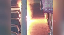Cigarette thrown away by man ignites cars parked on roadside in China