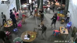Two injured after masked men smash up restaurant in southern China