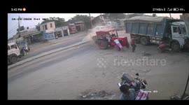 Three injured after tractor driver loses control of vehicle in north India