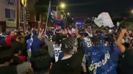 US: Fans Celebrate Dodgers’ World Series Win While Calling Kobe’s Name As Tribute In LA 2