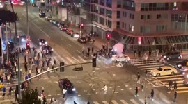 LA Dodgers celebrations sees cyclist knocked over in hit-and-run