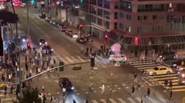 Dodgers celebrations in LA see cyclist knocked over in hit-and-run incident