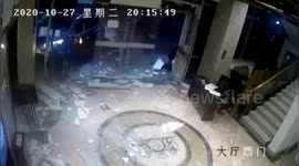 Chinese girl's split-second reaction saves friend's life from out-of-control car smashing into hotel front