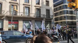Tensions at anti-lockdown protests. Restaurant and hospitality workers took to the streets of Barcelona to protests new restrictions in place to curb the spread of COVID-19.