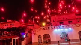 Flares rain from the sky as Croatia football ultras celebrate 70th anniversary