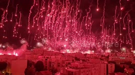 Fans of Croatia's Hajduk Split celebrate club's 70th anniversary with spectacular fireworks display