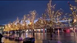 Christmas lights at North Greenwich Peninsula