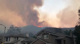 Chinook Fire Tanker Drops Water on Ridgline: Blue Ridge Fire