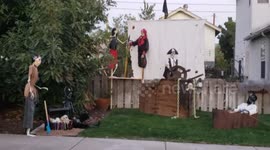 Halloween 2020-Pirates took over the neighbor's yard after the 2020 Debate