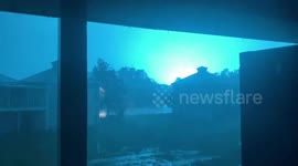 Power transformer explodes as Hurricane Zeta sweeps through Mississippi