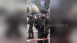 Military personnel on the streets of Nice, France after deadly stabbing