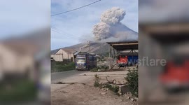 Indonesia's Mount Sinabung spews hot ash into the sky