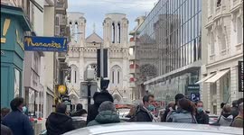 Area cordoned off and large police presence after knife attack in Nice