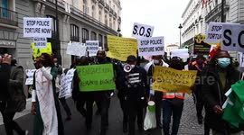Nigerians demand end of SARS in Madrid, Spain
