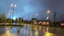 Transformer explosions turns night sky blue as Hurricane Zeta lashes Louisiana