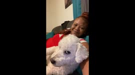 Bling angry because dad wants him to get off mom