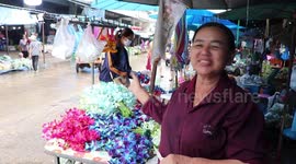 Thai florist prepares for annual Buddhist Loy Krathong festival