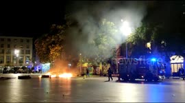 Clashes between police and anti-lockdown protesters in Barcelona