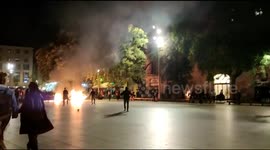 Fires erupt amid clashes between protesters and police in Barcelona over COVID restrictons