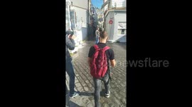 Newsflare Edit - Samos Tsunami surges through the centre