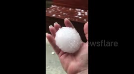 Halloween hailstorm pelts parts of Australia with HUGE hailstones