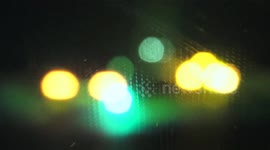Traffic jam on Great Belt bridge Denmark after accident at night.