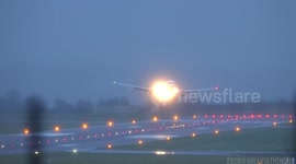 Bumpy landing as Storm Aiden batters Bristol Airport in UK