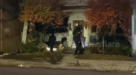 Car runs into dental office at 881 Whaley ave new haven complete inside sideways