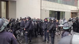 NYPD arrests protestors during Anti Trump / BLM Rally in Manhattan, New York, City.